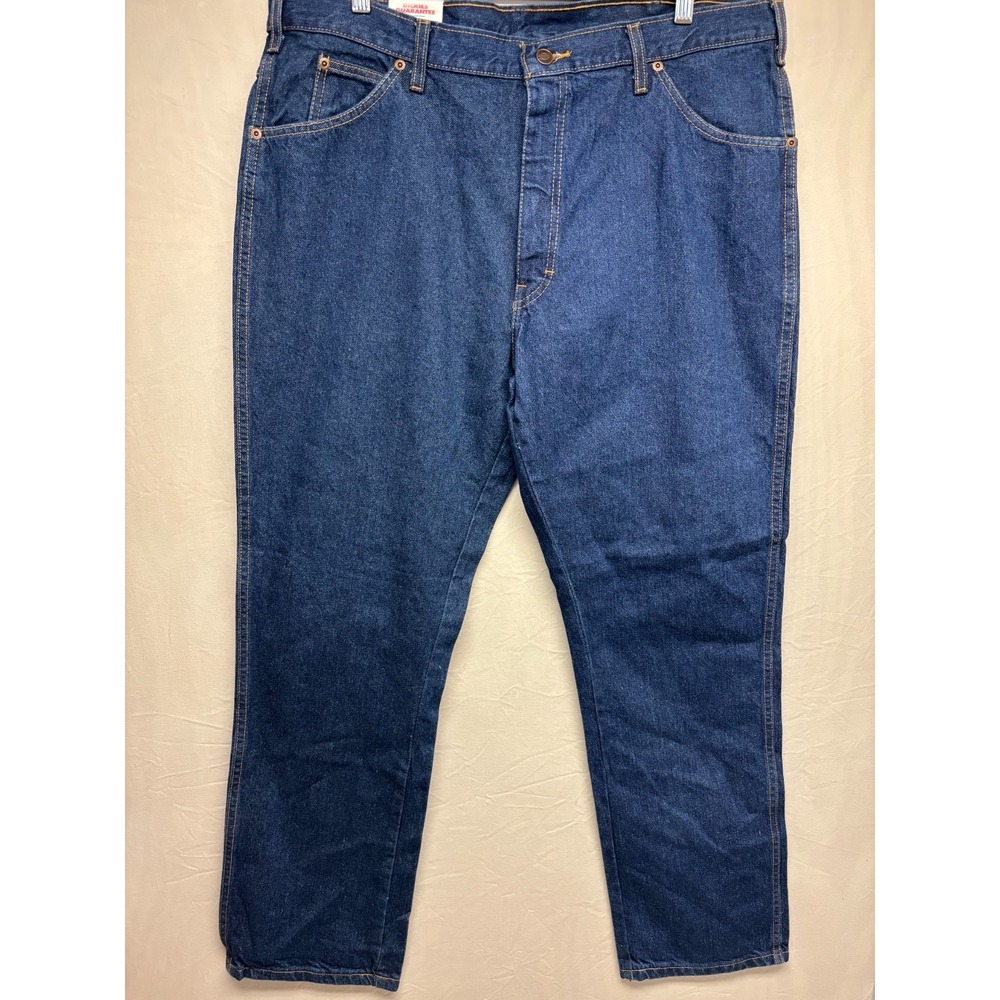 Dickies Straight Leg Jeans Mens Blue Denim Regular Fit Fits Over Boots 38x32 NWT